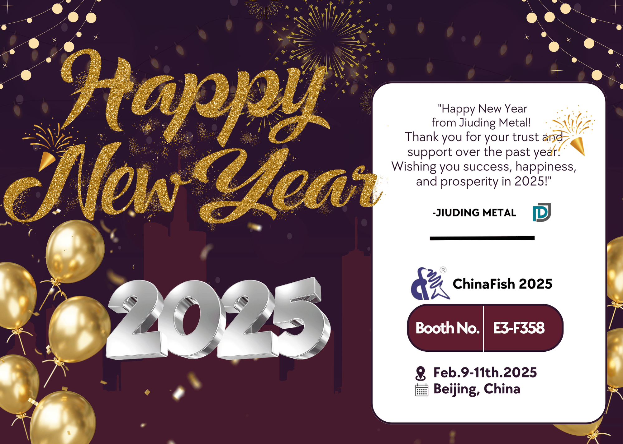 New Year's greetings & China Fishing 2025 invitation